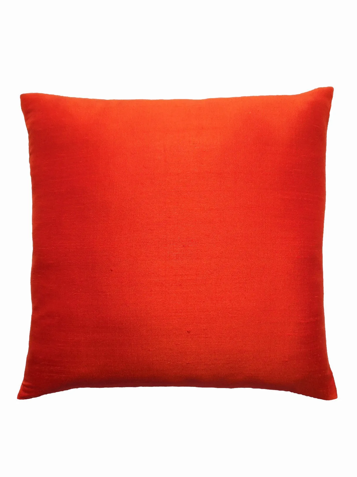 Thai Silk Solid Pillow Hot Orange