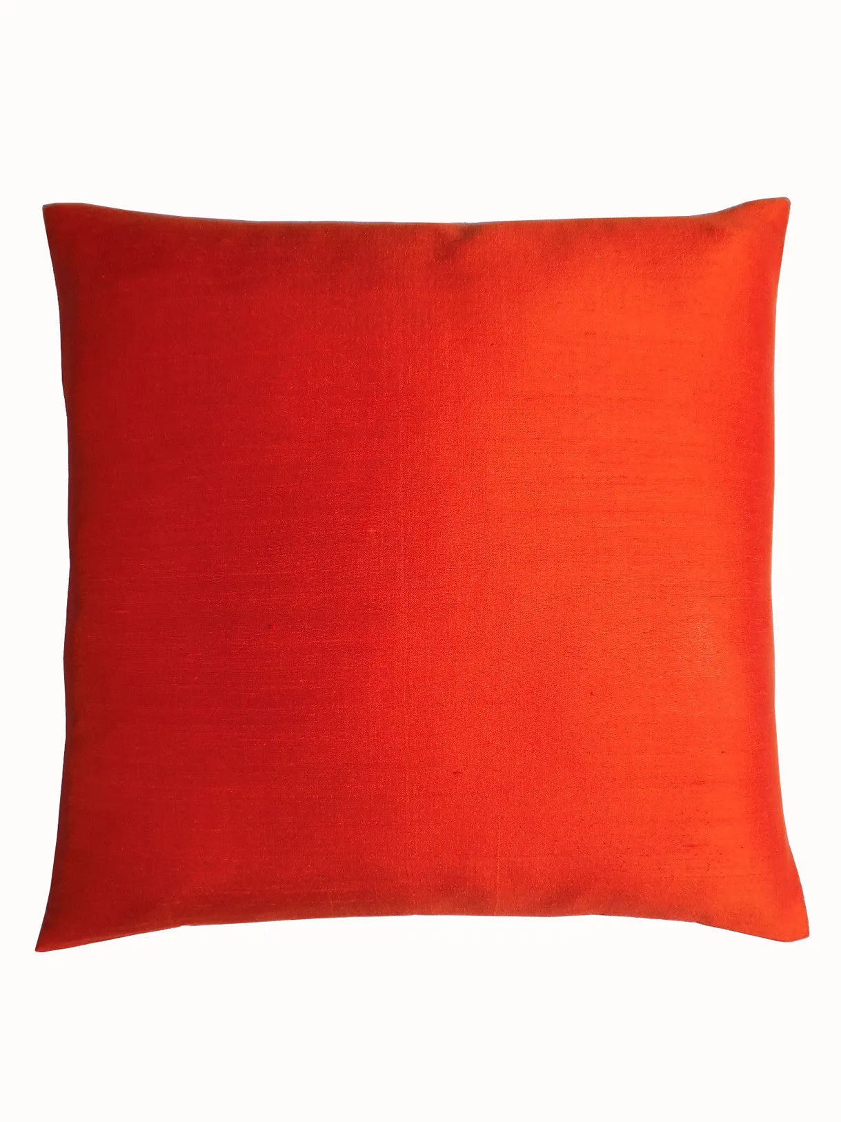 Thai Silk Solid Pillow Hot Orange