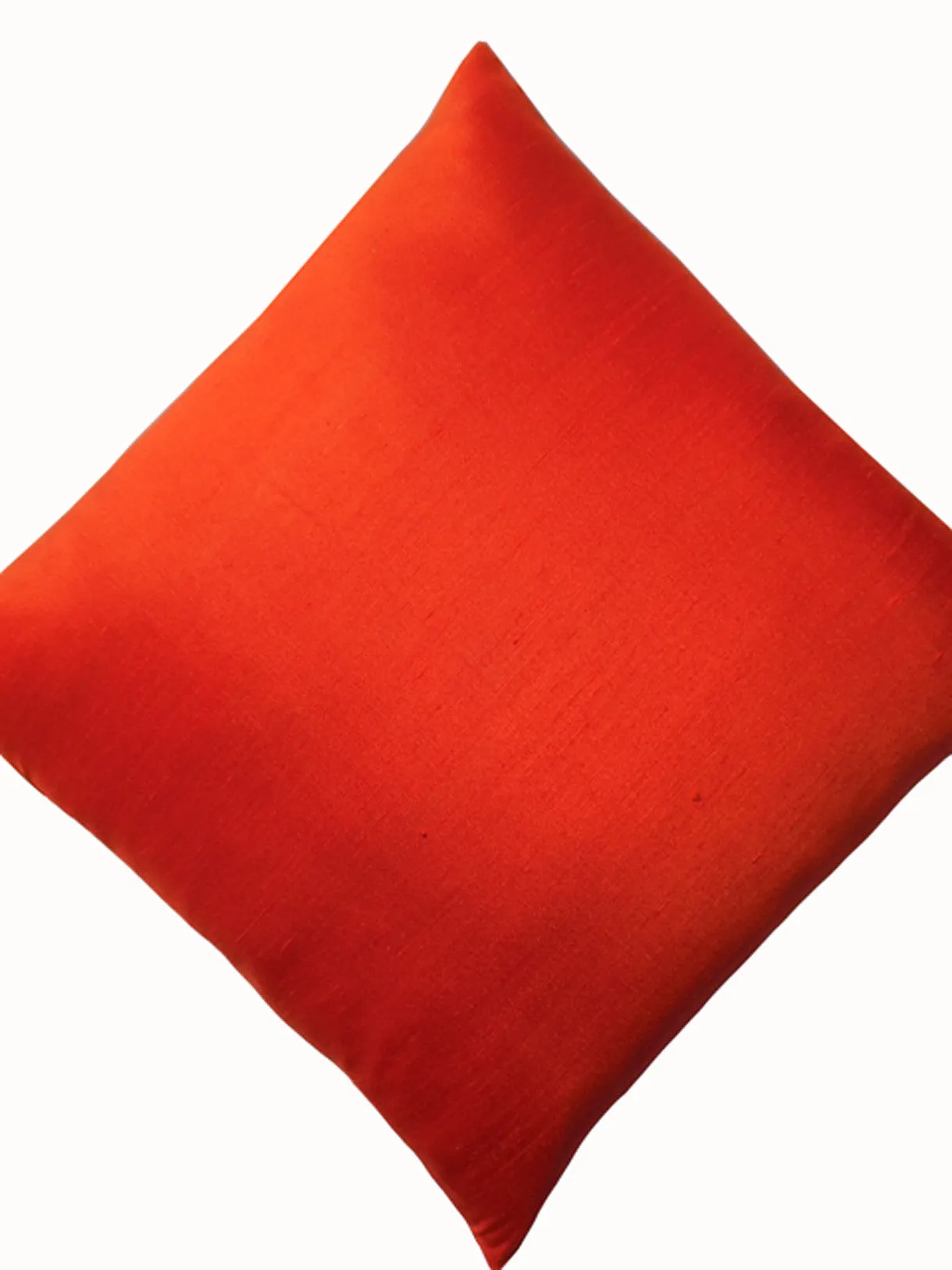 Thai Silk Solid Pillow Hot Orange