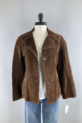 Vintage 1970s Brown Suede Jacket