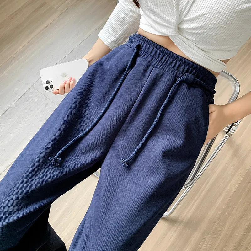 Women's Fall Winter Fashion Drawstring Loose Casual Pants