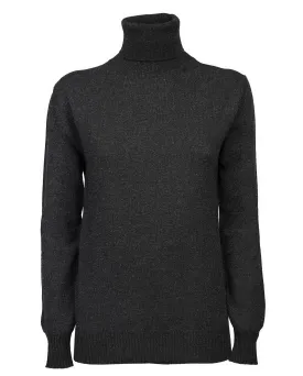 Women's Pure Cashmere Turtleneck Sweater Charcoal