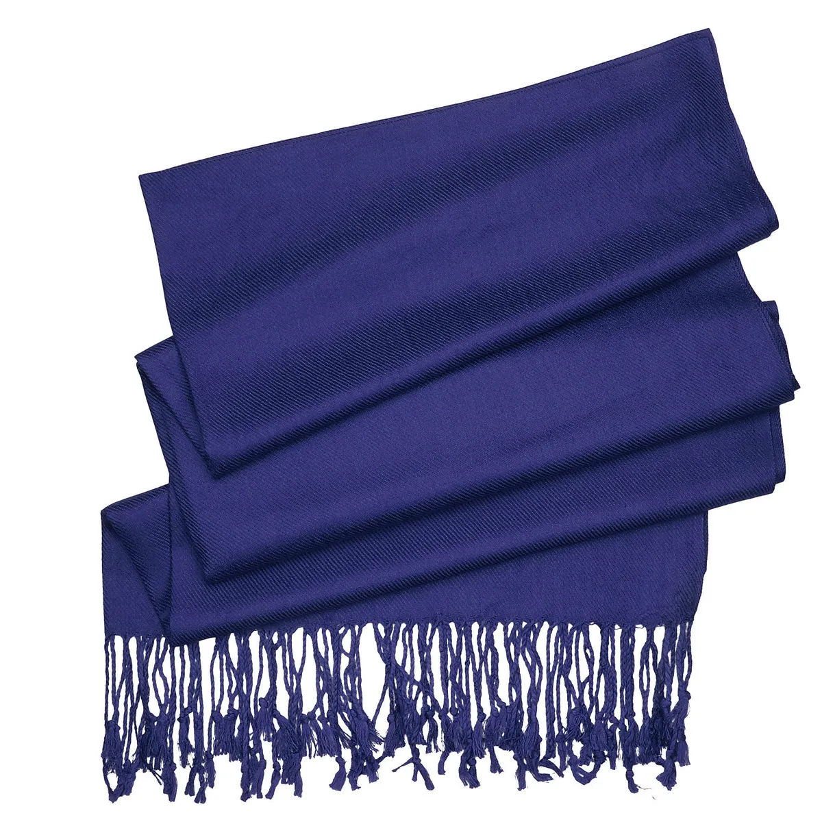 Women's Soft Solid Color Pashmina Shawl Wrap Scarf - Navy