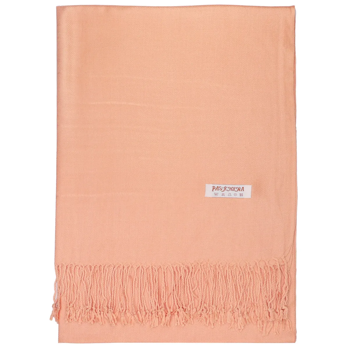 Women's Soft Solid Color Pashmina Shawl Wrap Scarf - Peach