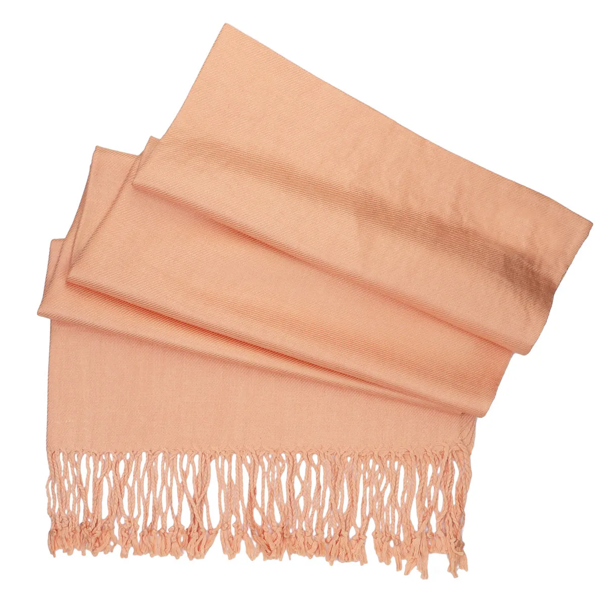 Women's Soft Solid Color Pashmina Shawl Wrap Scarf - Peach