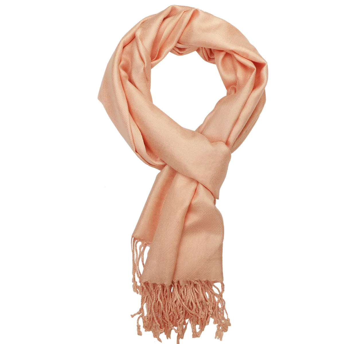 Women's Soft Solid Color Pashmina Shawl Wrap Scarf - Peach