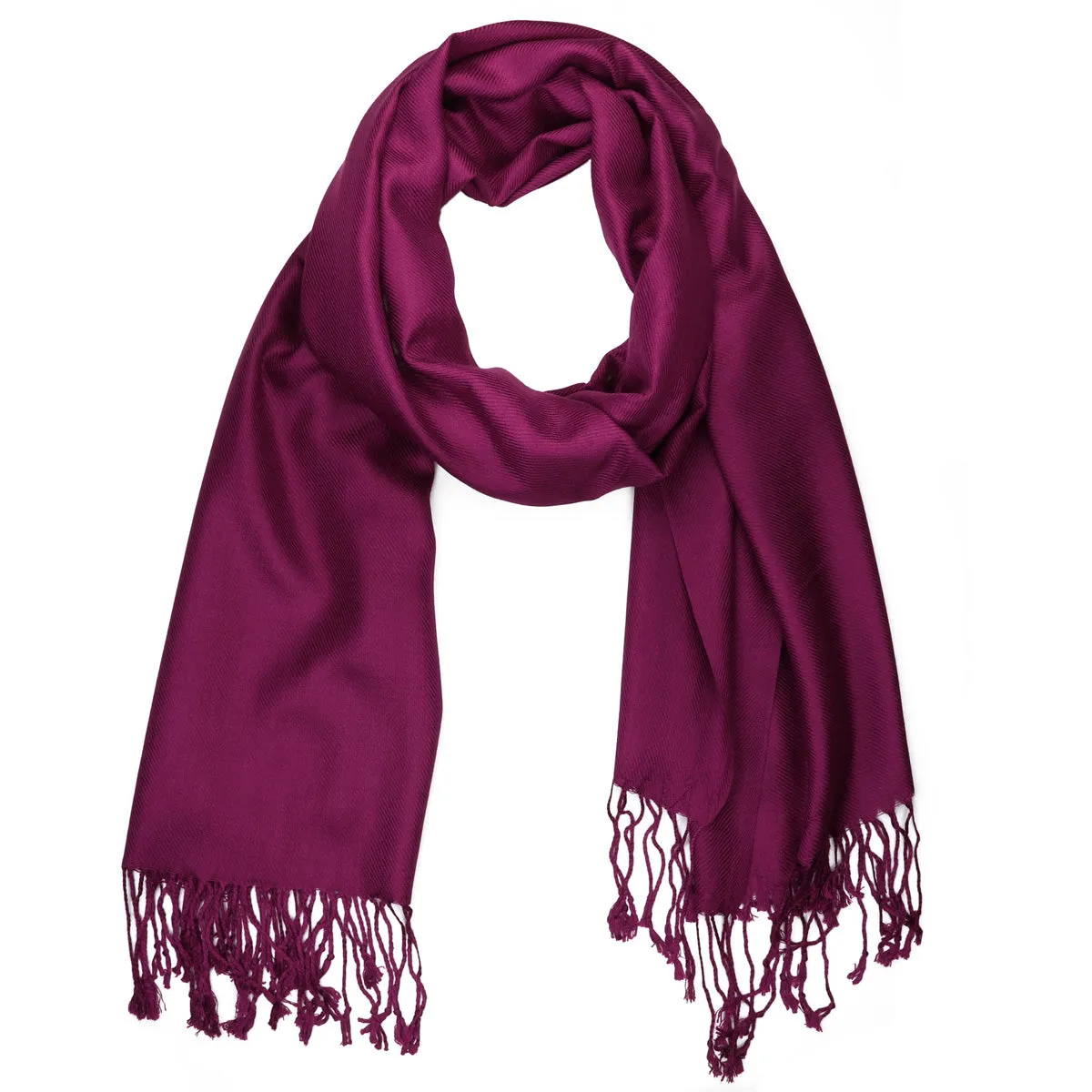 Women's Soft Solid Color Pashmina Shawl Wrap Scarf - Plum