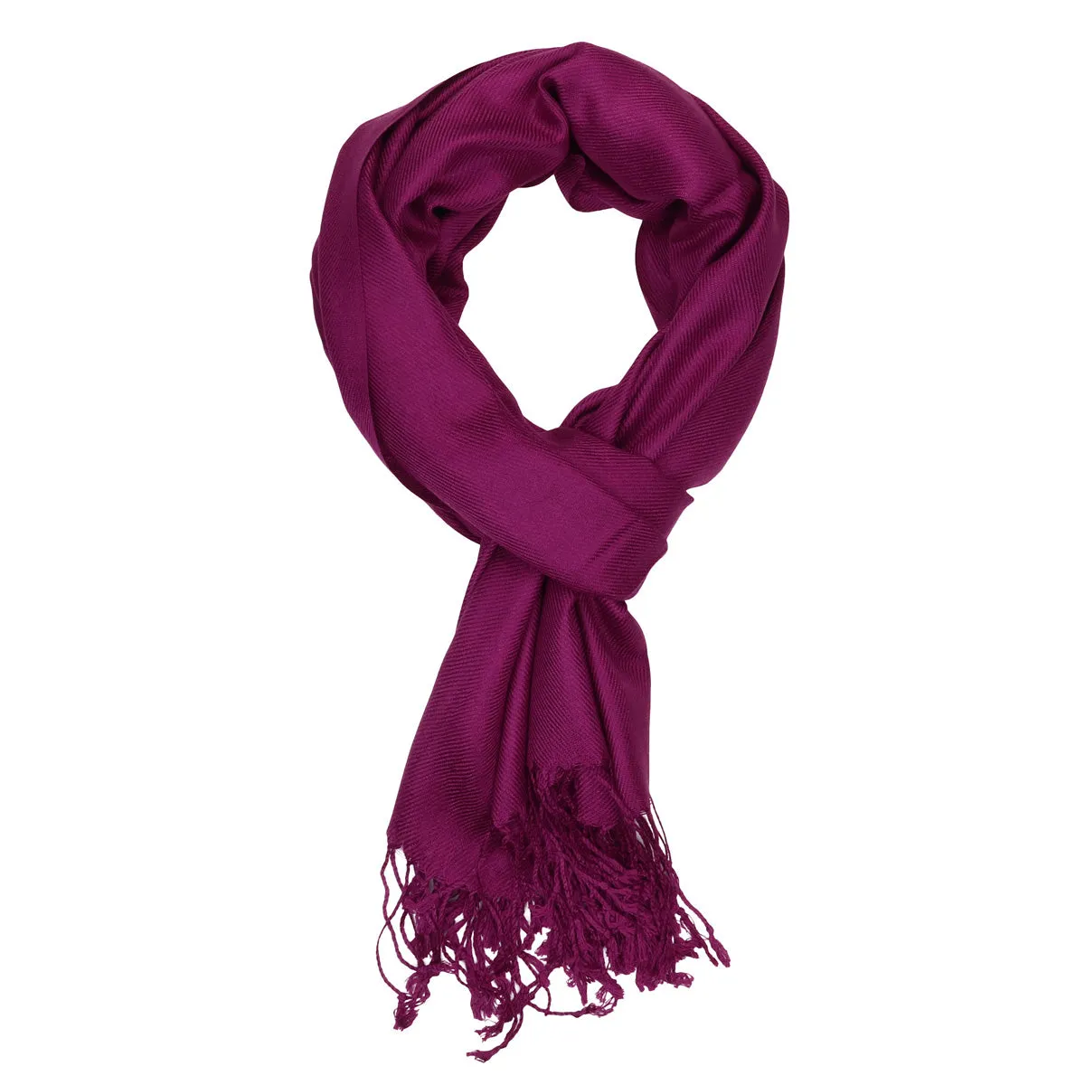 Women's Soft Solid Color Pashmina Shawl Wrap Scarf - Plum