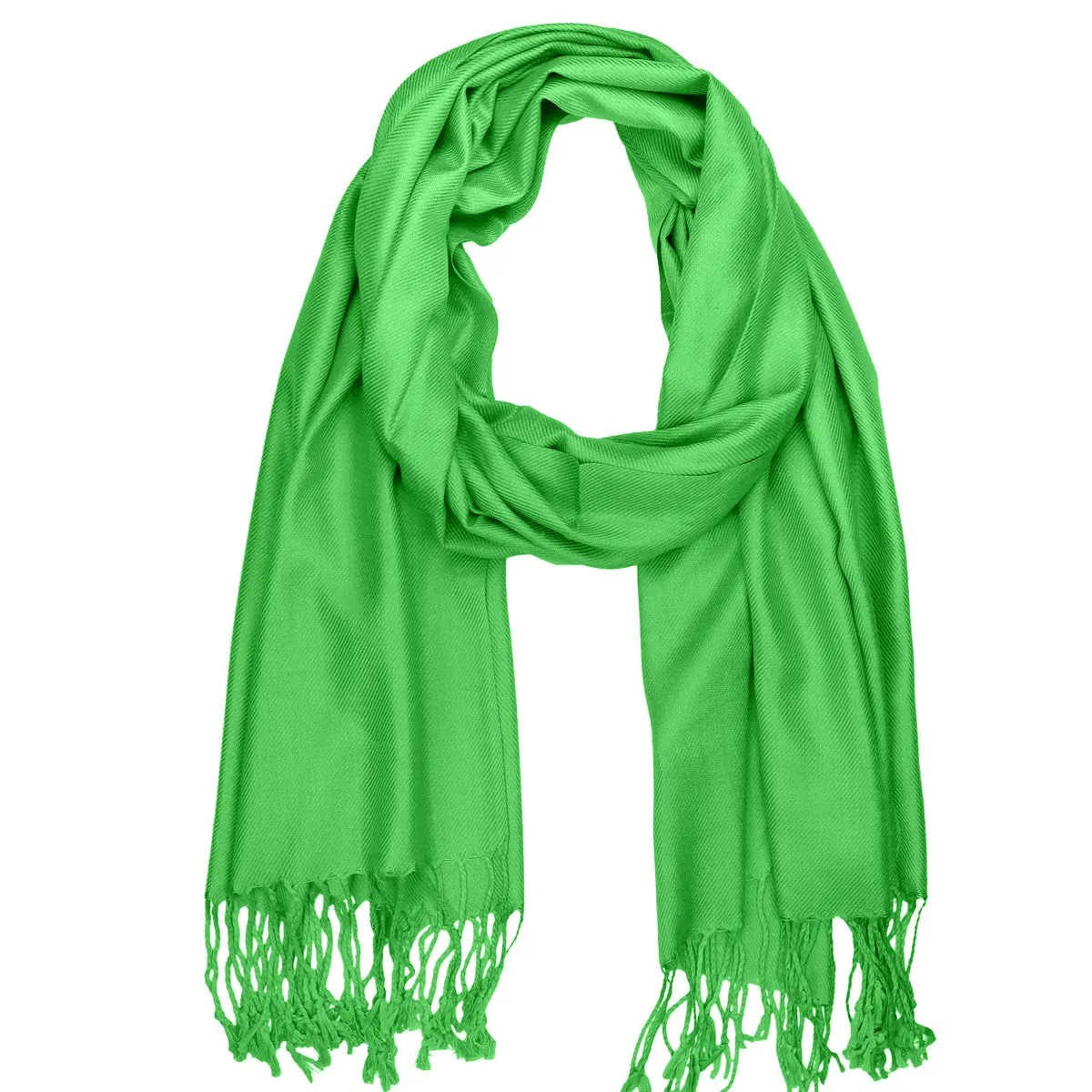 Women's Soft Solid Color Pashmina Shawl Wrap Scarf - Spring Apple Green