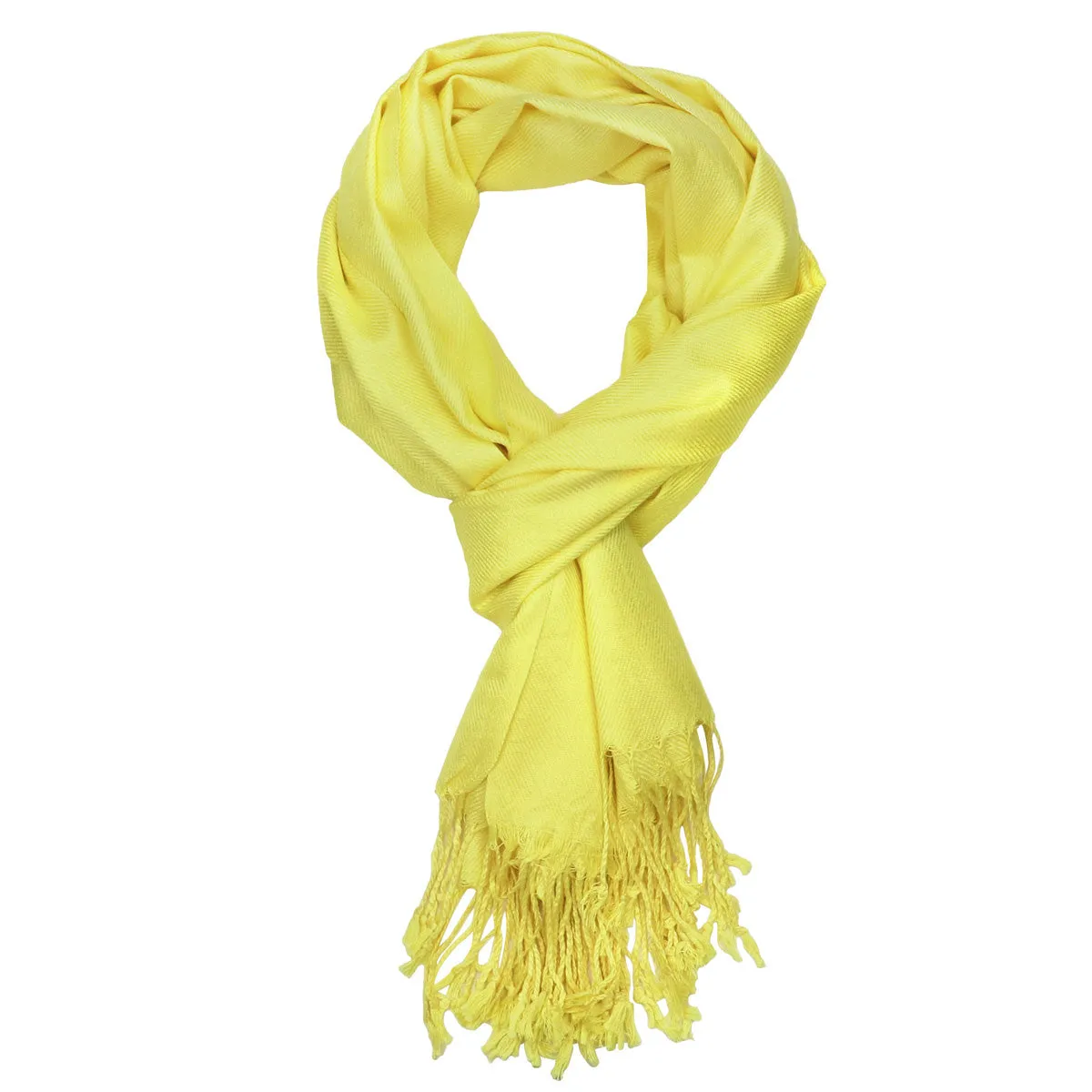 Women's Soft Solid Color Pashmina Shawl Wrap Scarf - Yellow