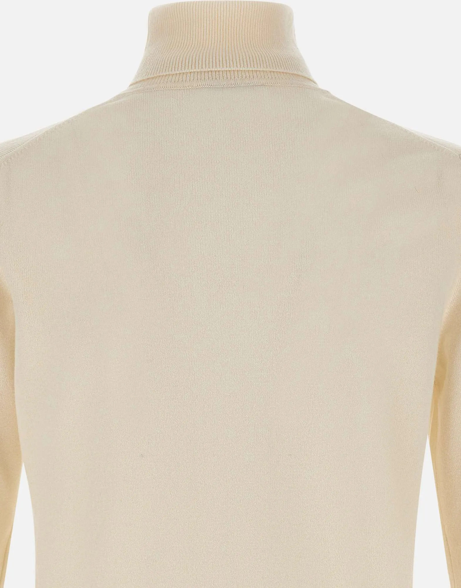 Wool and Cashmere Turtleneck Sweater in Milk